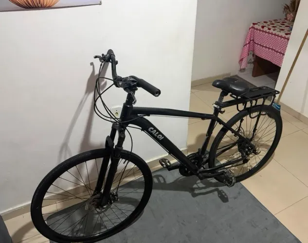 Caloi aro 29 preta com bagageiro