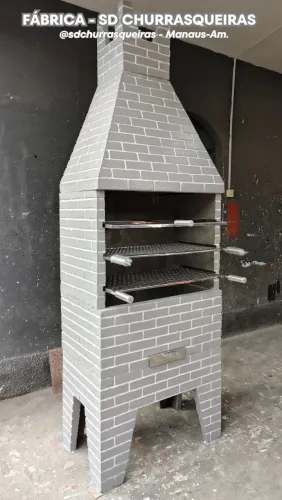 Churrasqueira pré moldada Tam.G 80 cm Tijolinho Rústico.