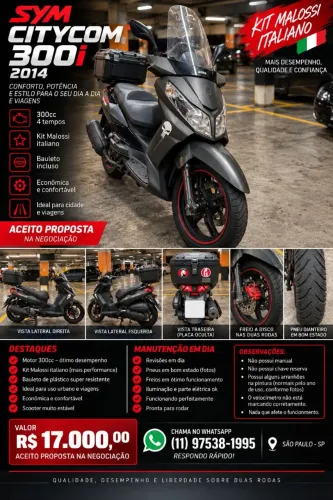 Dafra Citycom 300i 2014 + Kit Malossi Italiano + Acessórios