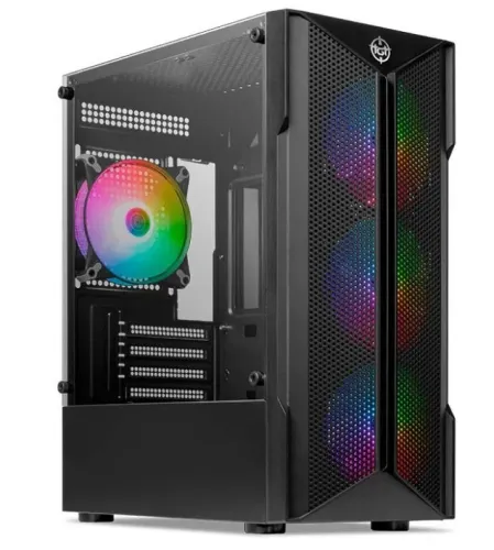Gabinete Gamer TGT Skylancer V2, Mid-Tower, Lateral De Vidro, Com 4 Fans, Preto