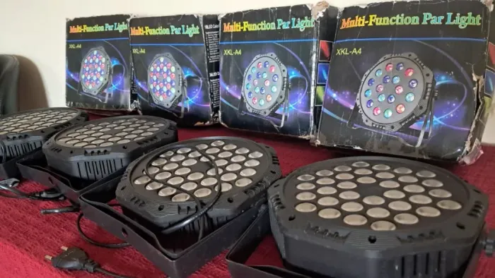 Kit 4 Canhao Refletor Led Par 36 Leds Rgbw Dmx Slim Digital