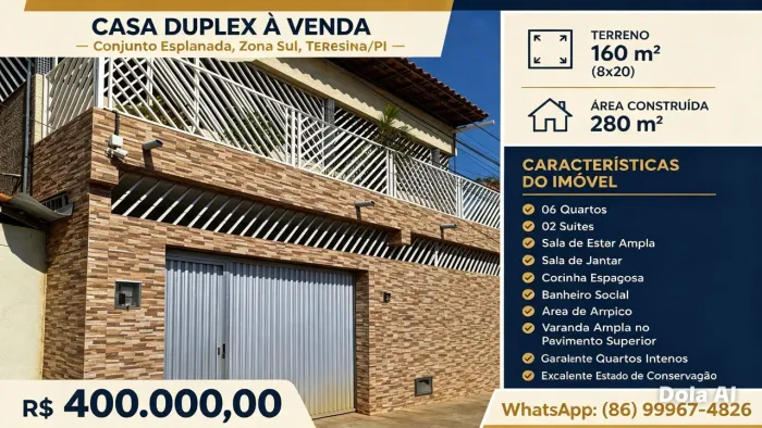 Vendo/troca casa dúplex na zona sul