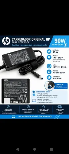 Carregador para notbok HP