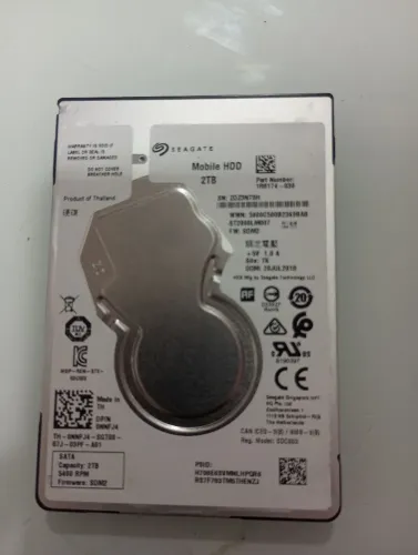HD Seagate 2TB para Notebook - Saudável - Pouco Uso - SATA 2,5"