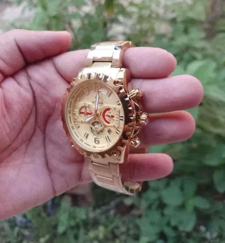 Relógio Wwoor Luxo Gold
