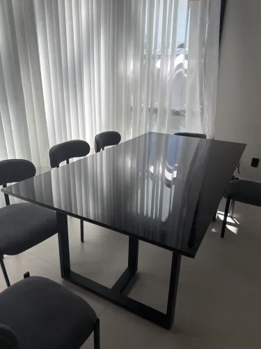 Vendo mesa de inox tampão de mármore