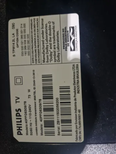 Tv Philips tela quebrada