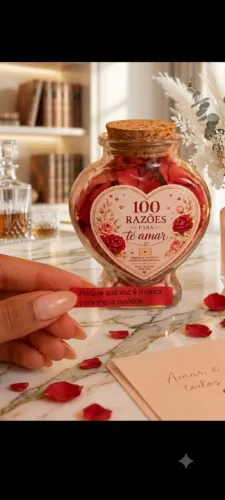 100 Razões Pra te Amar no Potinho de coração