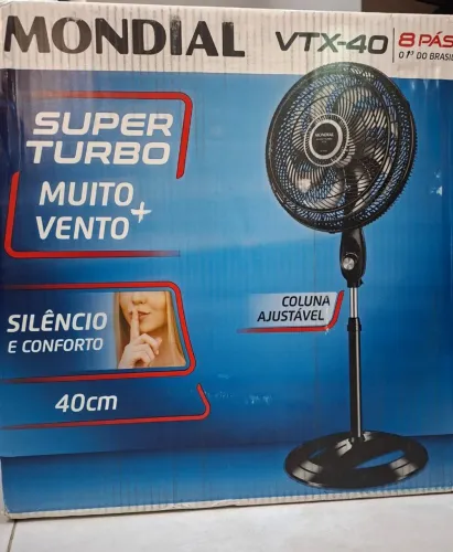 MONDIAL Ventilador Coluna, Turbo 8 Pás - 40cm, 220V, Preto/Prata, 140W