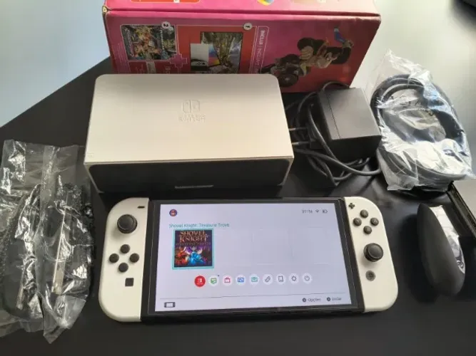 NIntendo Switch Oled Desbloqueado Branco SD 256GB