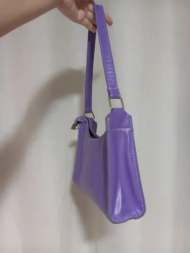 Bolsa de Ombro Baguete Roxa - Estilo Retrô/Y2K