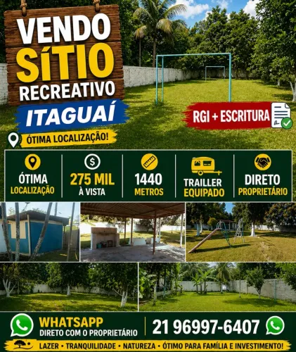 VENDO ÓTIMO SITIO ITAGUAI