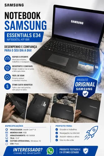 Notebook Samsung Essentials E34 NP300E5L-KF1BR - Excelente Estado