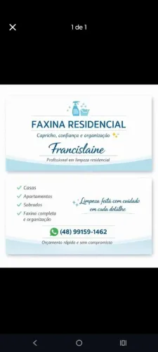 Faço free faxina , e tbm atendimento diário atendo são José e região 