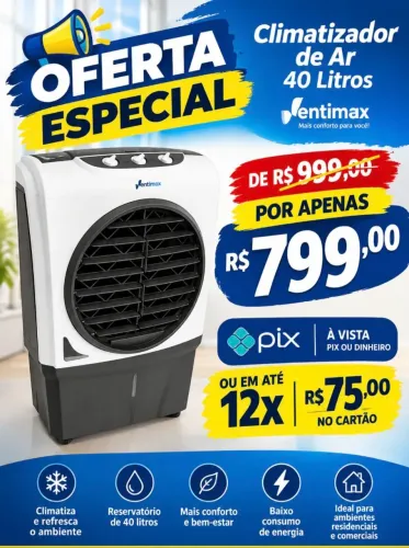 Climatizador residencial 40 litros