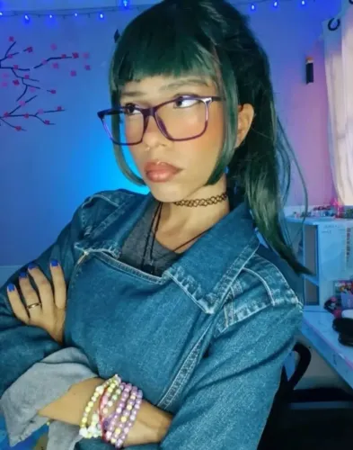 Peruca verde cosplay