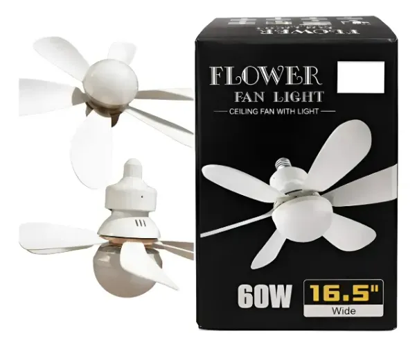 Ventilador Teto 60w 6 Pás Lâmpada E27 Bivolt Controle Remoto