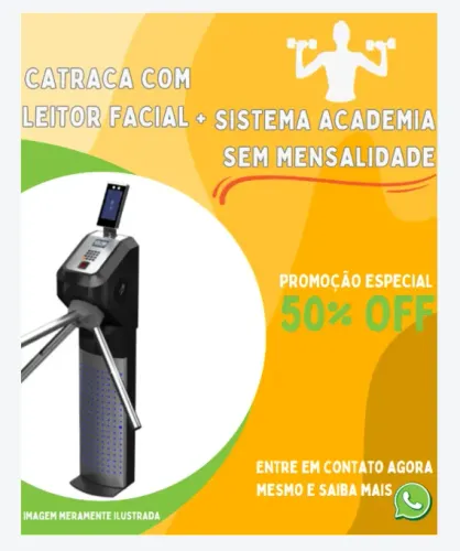 Leitor facial + catraca com sistema de controle de acesso