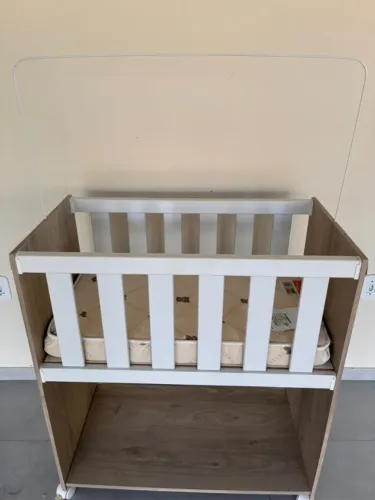 Mini Berço Madeira Bianco + Colchão Mini Berço 80x40 Baby Flex D18