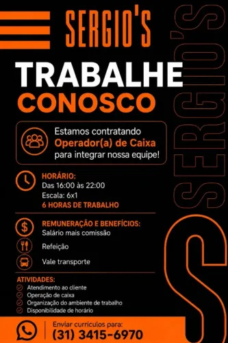 Vaga operador de caixa