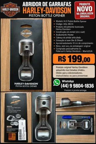 ABRIDOR DE GARRAFAS ORIGINAL HARLEY-DAVIDSON - NOVO ?
