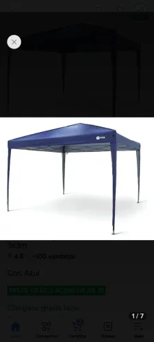 Gazebo náutica 3x3 novo