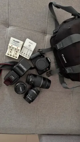 CÂMERA FOTOGRÁFICA Canon T6 + 3 Lentes + Flash | Kit Completo para Foto e Vídeo