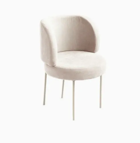 8 Cadeiras Bouclé Off-White Creme Jantar Sala Reunião Recepção Lounge Novas Lacradas