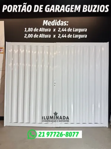 PORTÃO DE GARAGEM AÇO BRANCO