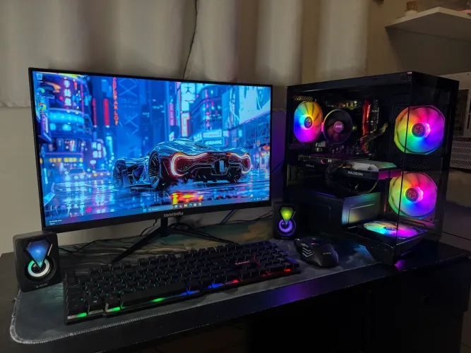 PC GAMER COMPLETO | RYZEN 5600GT | RX 6600 | 16GB RAM | MONITOR 165HZ