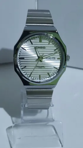 Casio slim prata unissex calendário duplo relógio
