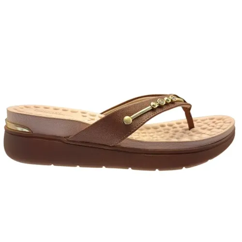 Tamanco Feminino Conforto Massageador Estiloso Modare Marrom *0196