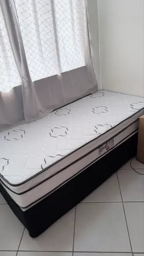 CAMA DE SOLTEIRO BOX + COLCHÃO 