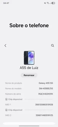 Celular a 55 5g