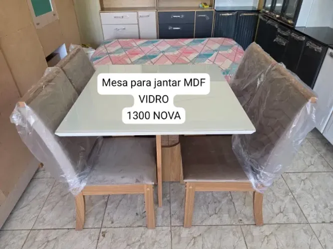 mesa de vidro mdf nova