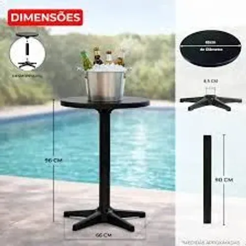 Mesa preta de plástico mesa de plástico reforçada mesa bistrô