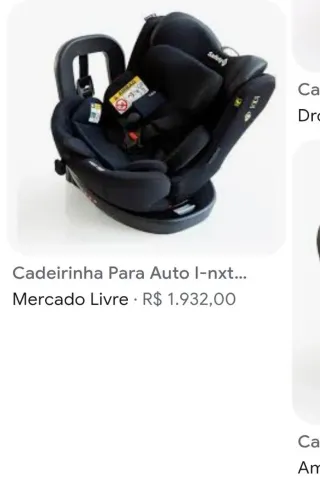 Cadeirinha gira360, isofix e top theter.