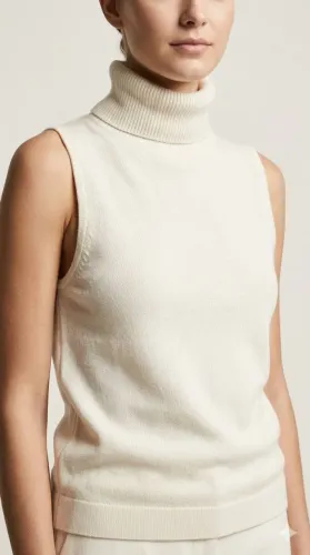 pullover de inverno branco com gola - tamanho p /36