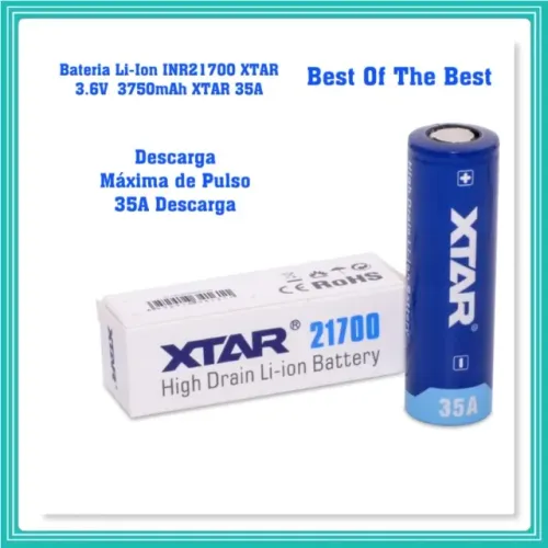 Bateria Li-ion Inr21700 Xtar 3.6v 3750mah Xtar 35a
