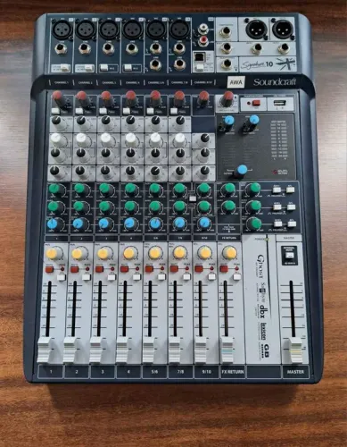 Mesa de Som Soundcraft Signature 10 Mixer Profissional Com Efeito 10 Canais