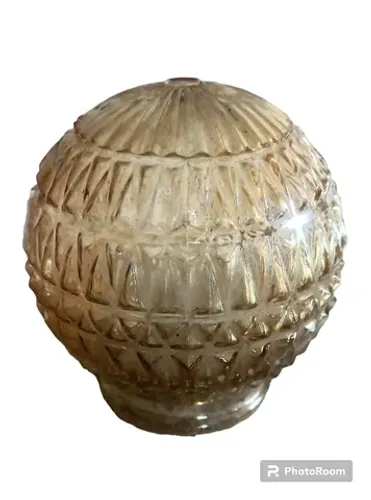 globo antigo de vidro cor âmbar