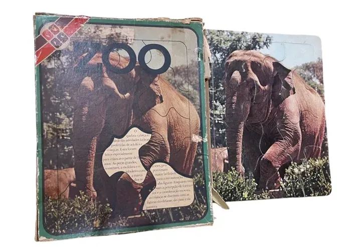 Antigo Raro Quebra cabeça Zoo Grow