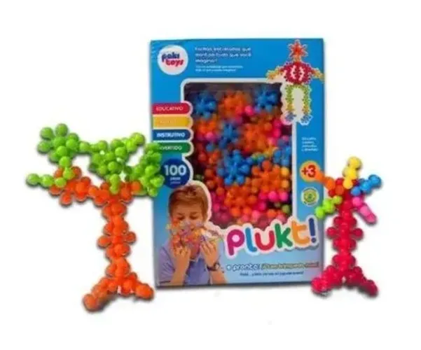 Brinquedo de Montar Plukt Educativo 100 Peças - Paki Toys