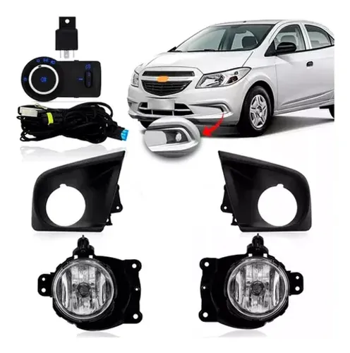 Farol de Milha Auxiliar Chevrolet Onix Joy e Prisma 18-19 com Molduras e Botão Original