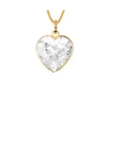 Pingente Coração 5 mm Ouro 18 Kilates Pedra Zircônia