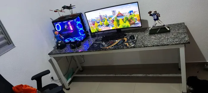 Mesa grande de granito cinza para escritório / home office - 1,99m