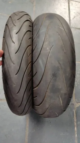 Par pneu usado Michelin Pilot Road2 e Pilot Street 190/50-17 e 120/70-17