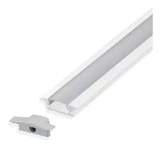 Perfil De Led Slim Para Embutir Gesso Marcenaria 2m Branco