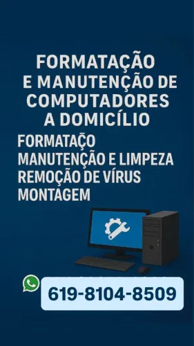 Manutenção e formatação computador a domicílio 