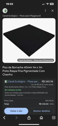 Pisos de Borracha 1 m por 1m ( 4 cm altura )